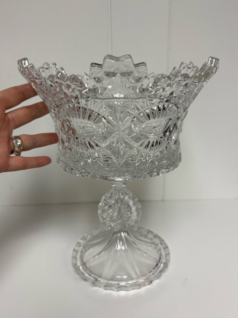 Godinger Shannon Crystal Royalty Pedestal Bowl Full Lead Crystal NEW (NIB)